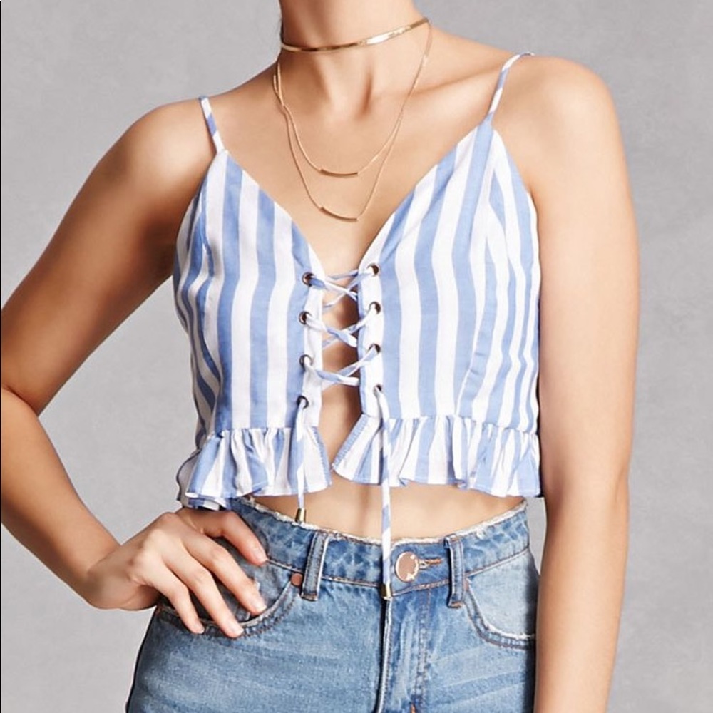 LF Lace Up Crop Top